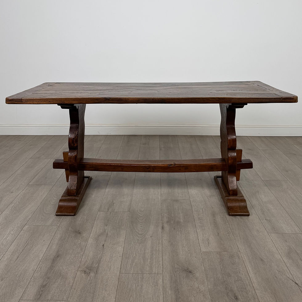 Thumbnail: Antique 18th Century Dining Table With 6 Dining Chairs In Oak ( AF-5307 )