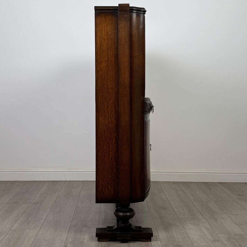 Thumbnail: Antique 20th Century Edwardian Display Cabinet In Oak ( AF-5653 )