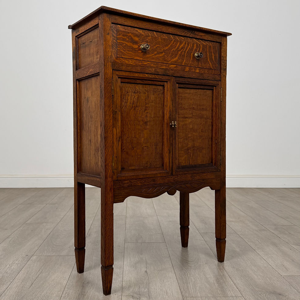 Thumbnail: Antique 20th Century Small Edwardian Cabinet In Golden Oak ( AF-5325 )