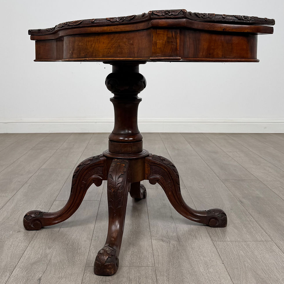 Thumbnail: Antique 19th Century Victorian Tea Table In Figured Walnut ( AF-5937 )