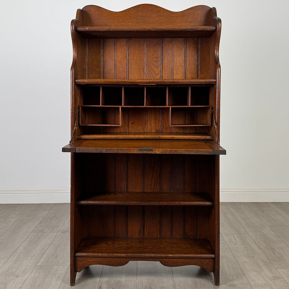 Thumbnail: Antique 20th Century Narrow Edwardian Bureau In Oak ( AF-5604 )