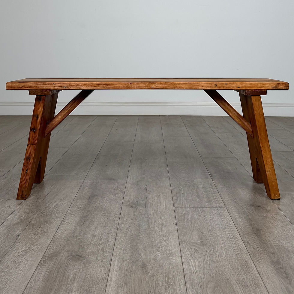 Thumbnail: Antique 20th Century Small Good Quality Pitch Pine Bench ( AF-5874 )
