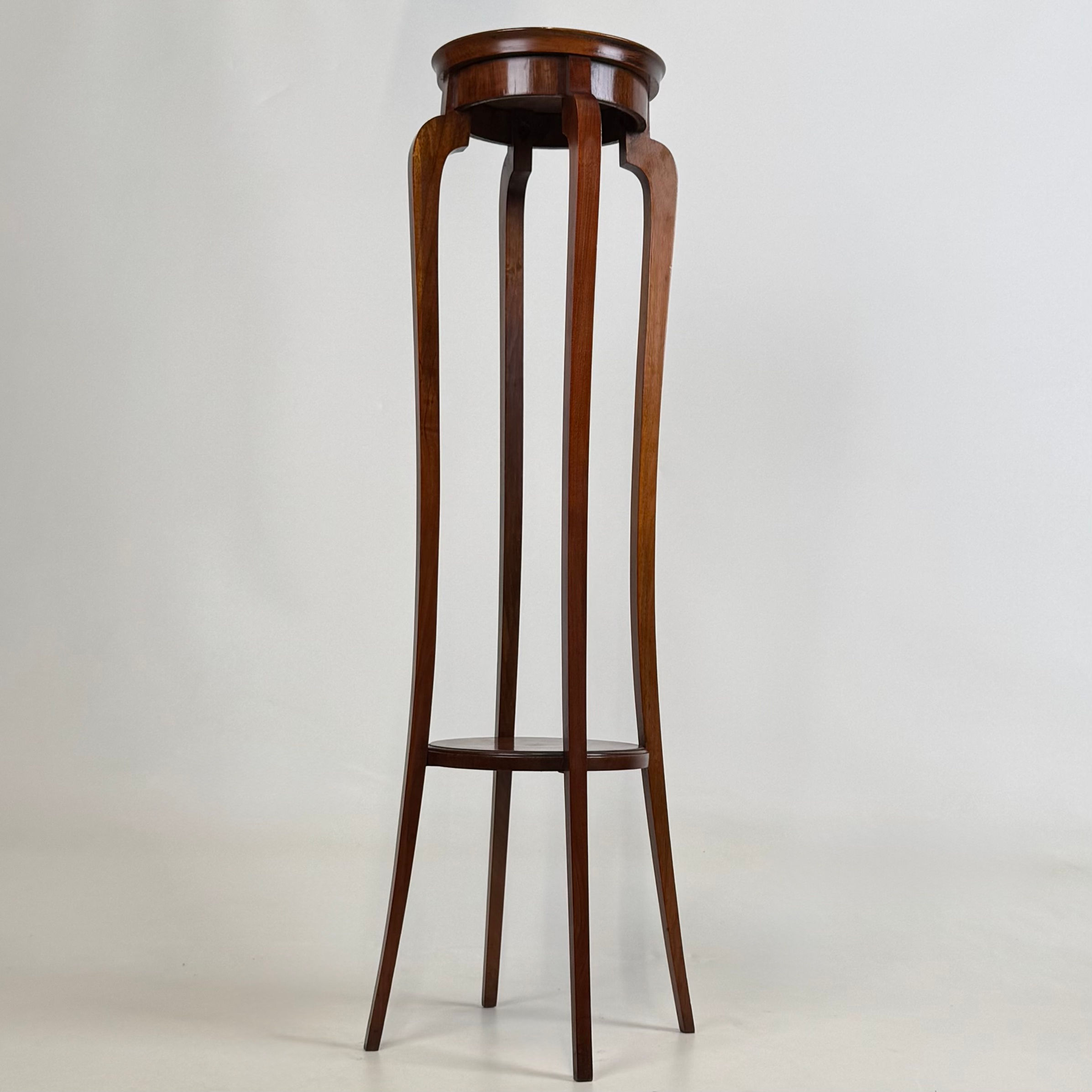 Antique 20th Century Edwardian Plant Stand In Mahogany ( AF-5534 )