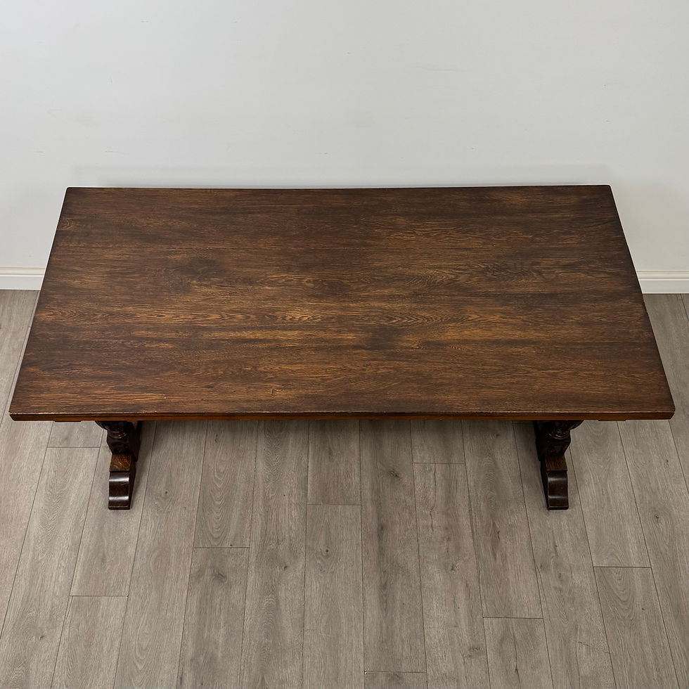 Thumbnail: Antique 20th Century Jacobean Style Dining Table In Oak ( AF-5742 )