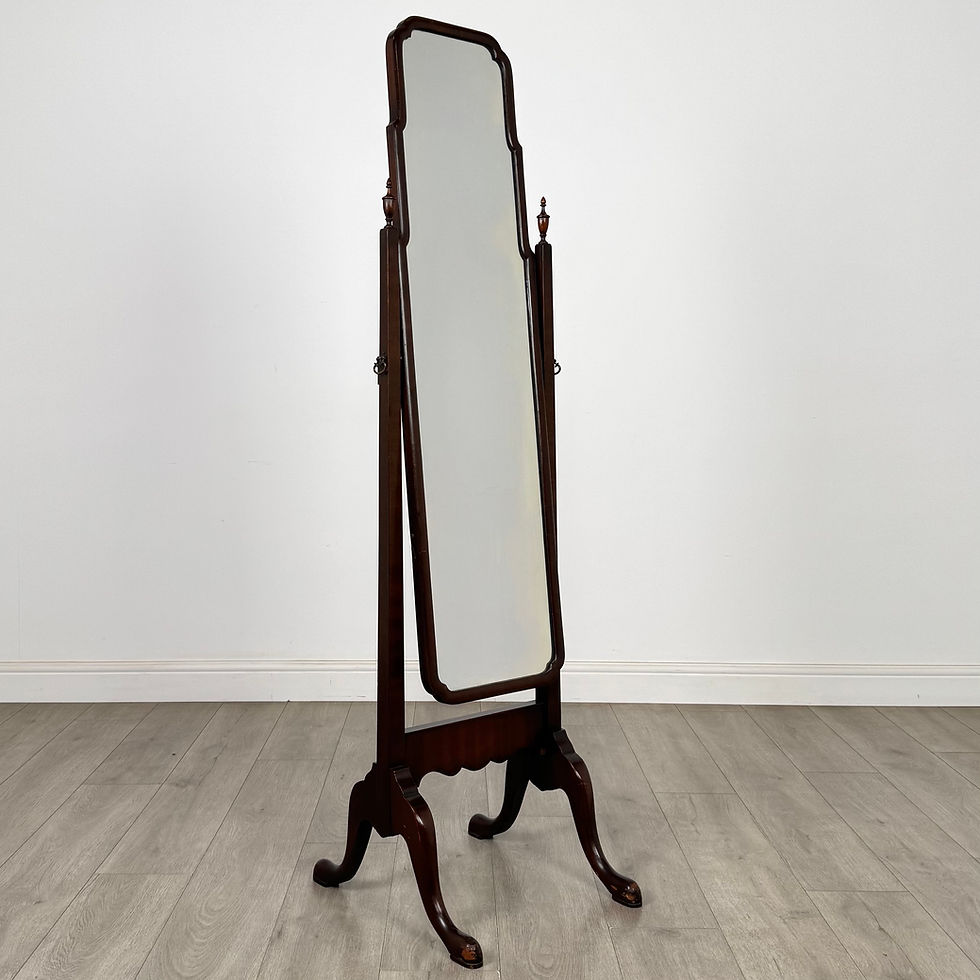 Thumbnail: Antique 20th Century Georgian Style Cheval Mirror In Mahogany ( AF-5578 )