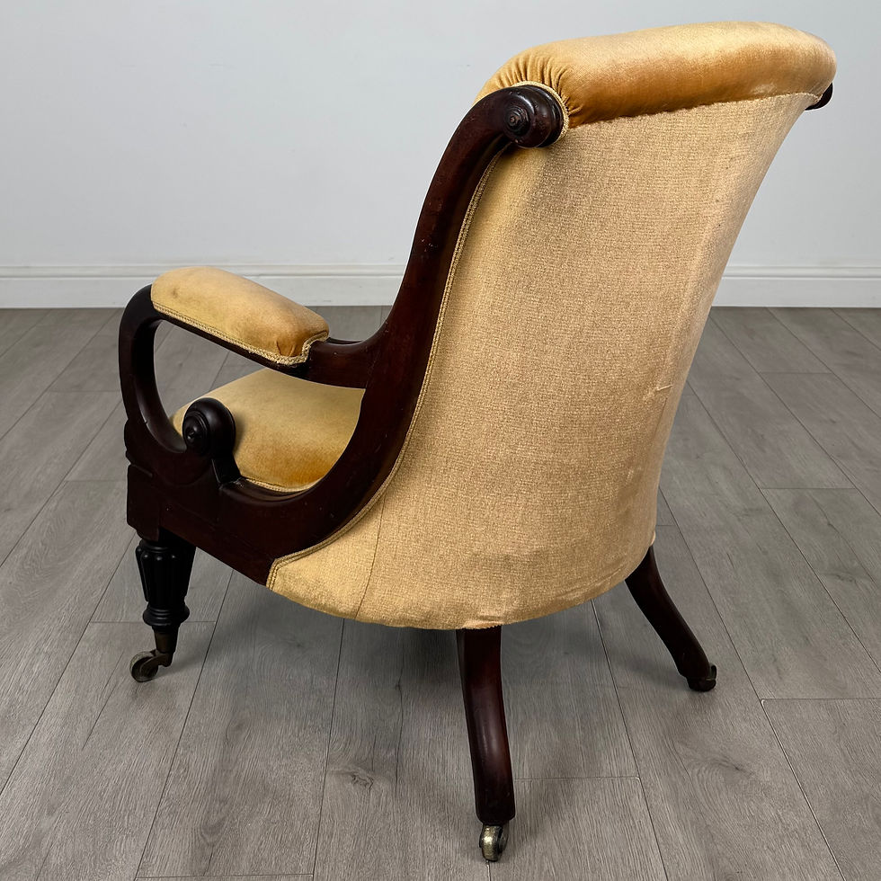 Thumbnail: Antique 19th Century Pair Of William IV Armchairs In Mahogany ( AF-6094 )
