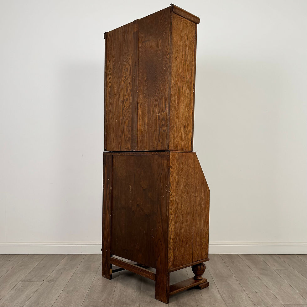 Thumbnail: Antique 20th Century Art Deco Golden Oak Bureau Bookcase ( AF-5245 )