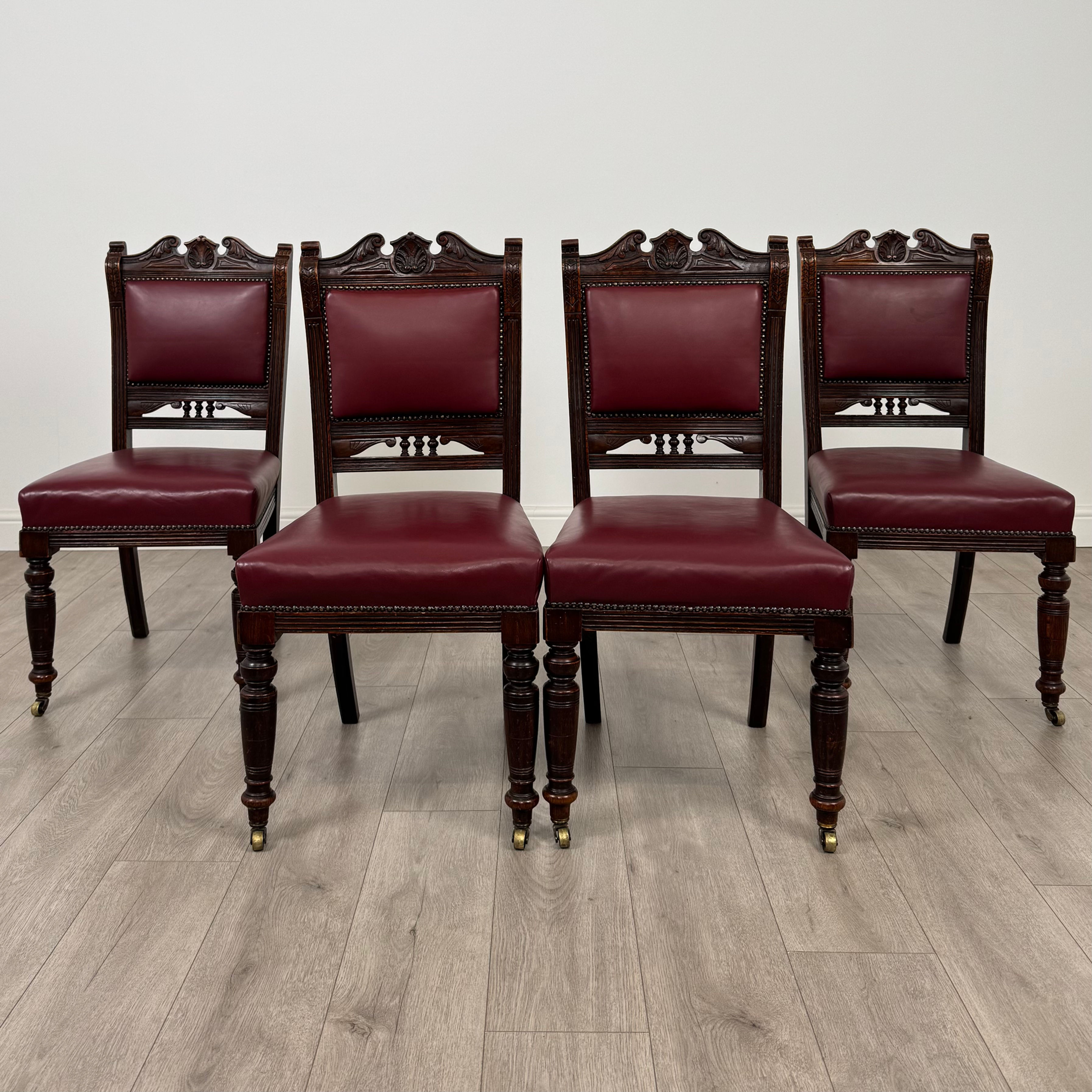Antique 20th Century Set Of 4 Mahogany Dining Chairs ( REF AF-4717 )