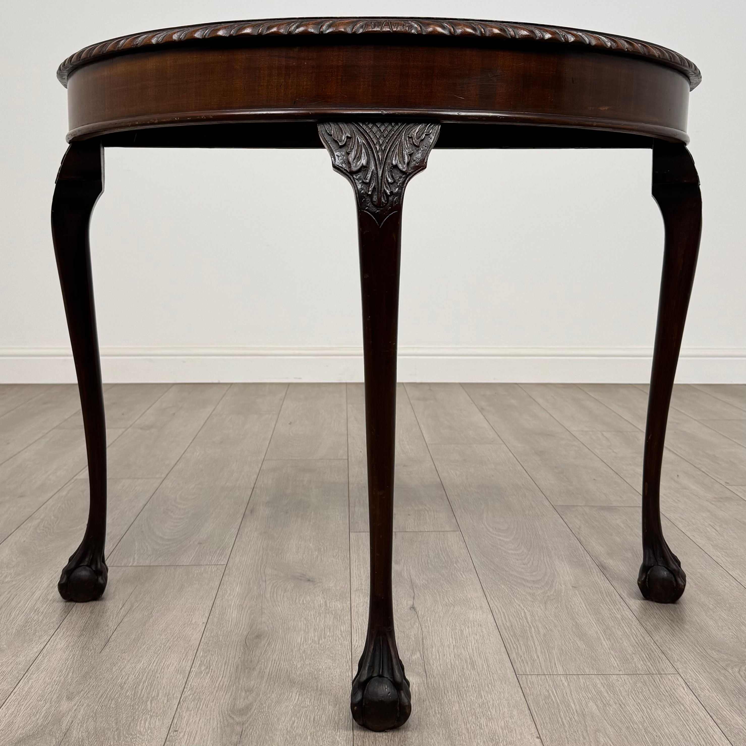 Antique 20th Century Demi Lune Side Table In Mahogany ( REF AF-4909 )