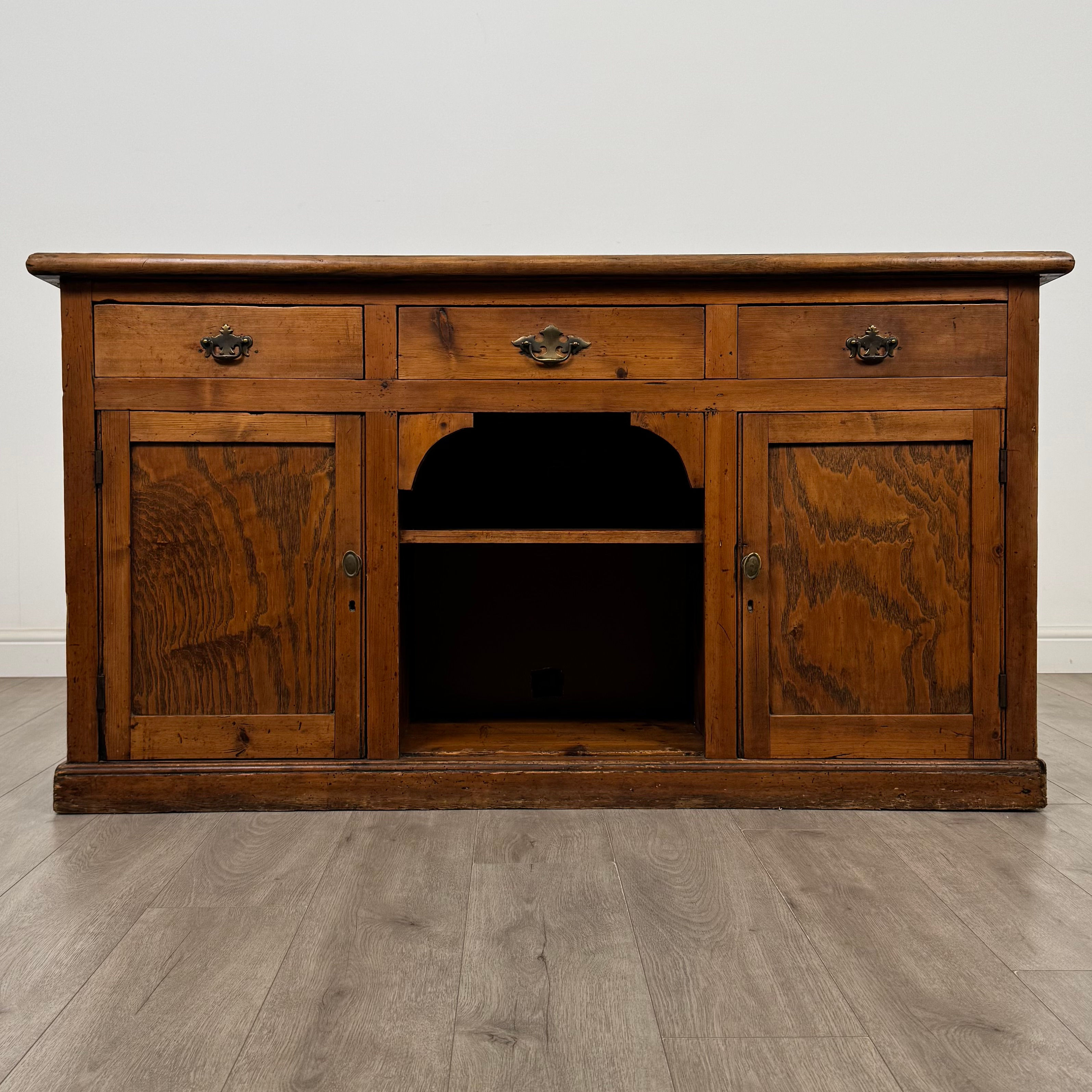 Antique 19th Century Pine Farmhouse Dresser Base | Three Drawers | AF-5616