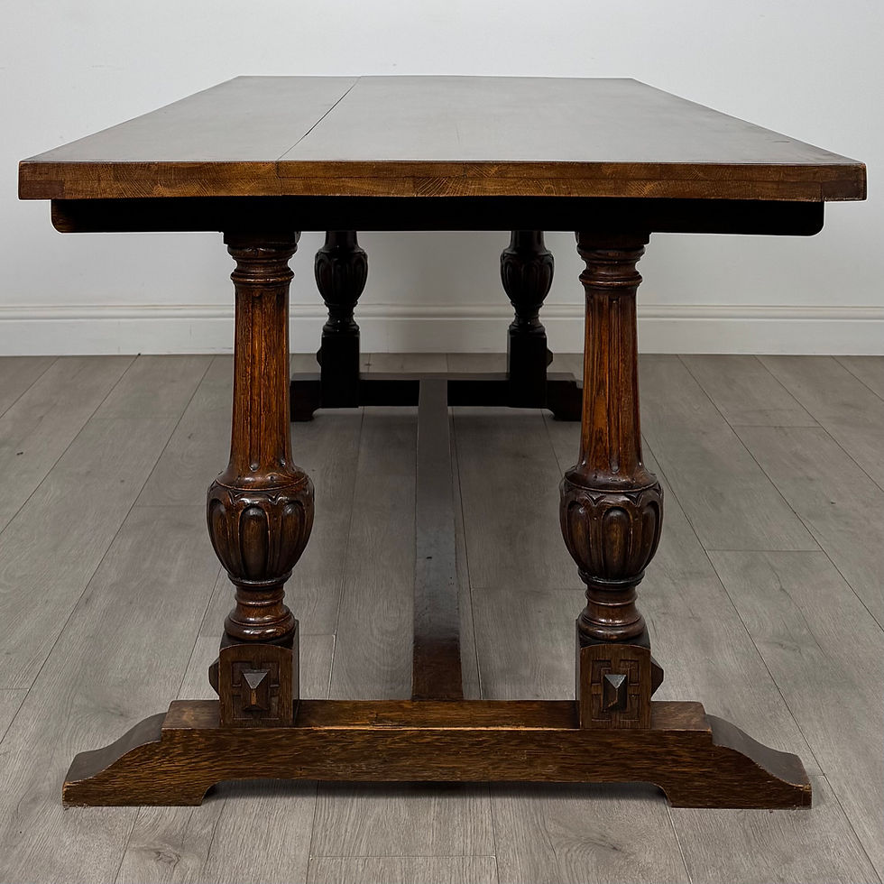 Thumbnail: Antique 20th Century Jacobean Style Dining Table In Oak ( AF-5742 )