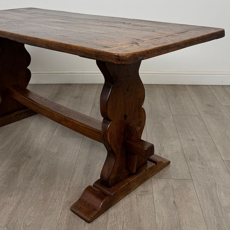 Thumbnail: Antique 18th Century Dining Table With 6 Dining Chairs In Oak ( AF-5307 )
