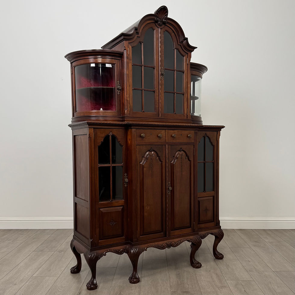 Thumbnail: Antique 19th Century Queen Anne Style Display Cabinet In Walnut ( AF-6165 )