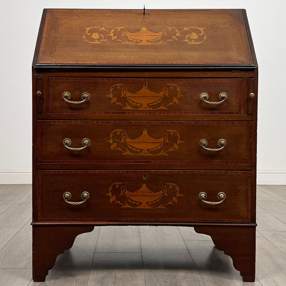Thumbnail: Antique 20th Century Inlaid Edwardian Bureau In Mahogany ( AF-5689 )