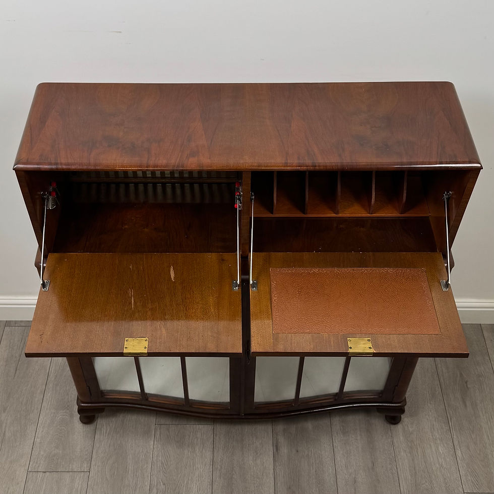 Thumbnail: Antique 20th Century Fitted Cabinet In Figured Walnut ( AF-6159 )