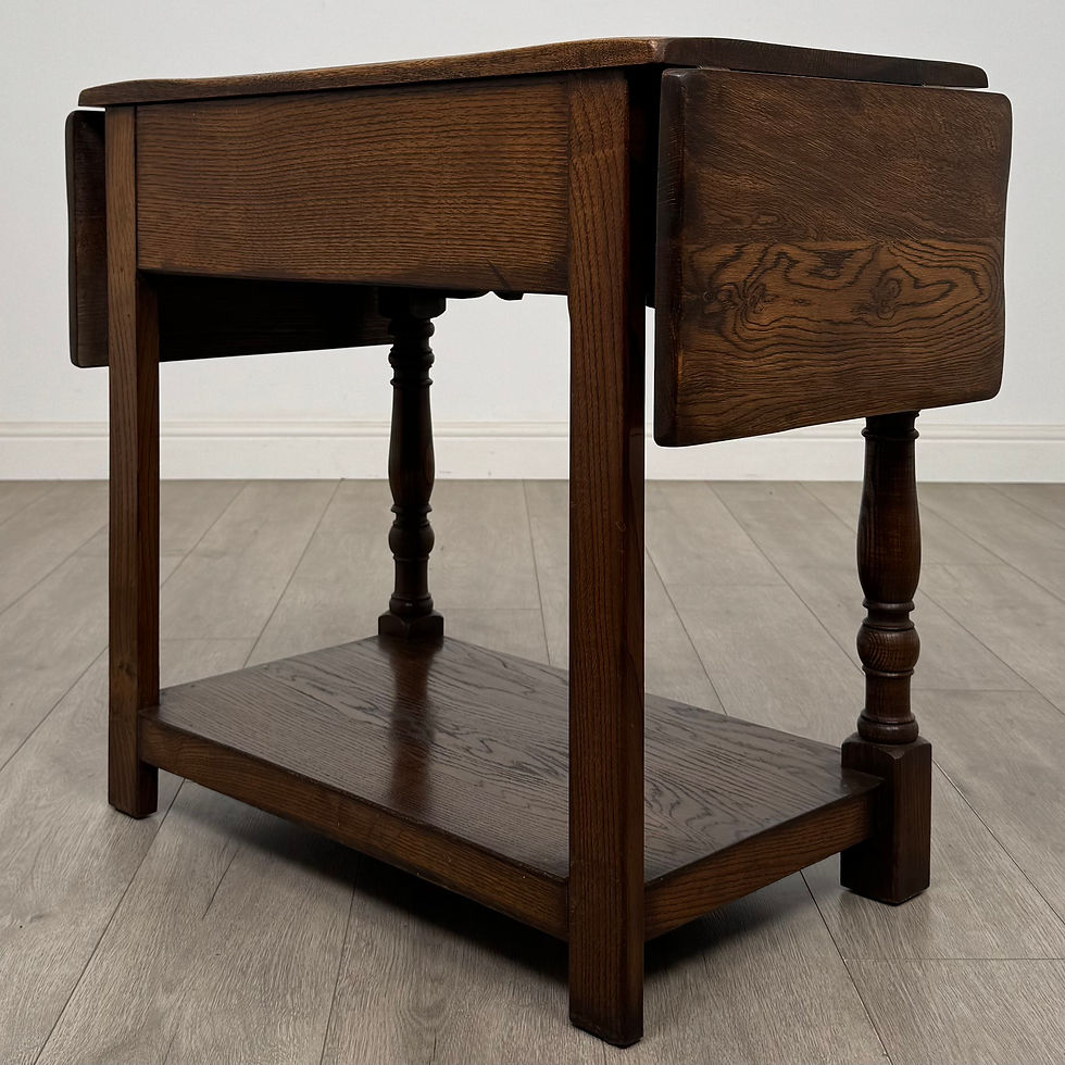 Thumbnail: Antique 20th Century Edwardian Drop Leaf Side Table In Oak ( AF-5649 )