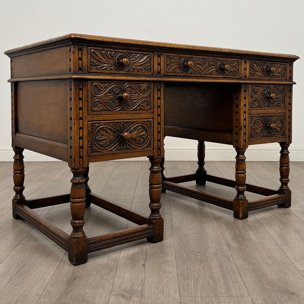Thumbnail: Antique 20th Century Fine Quality Jacobean Revival Desk In Oak ( REF AF-5125 )