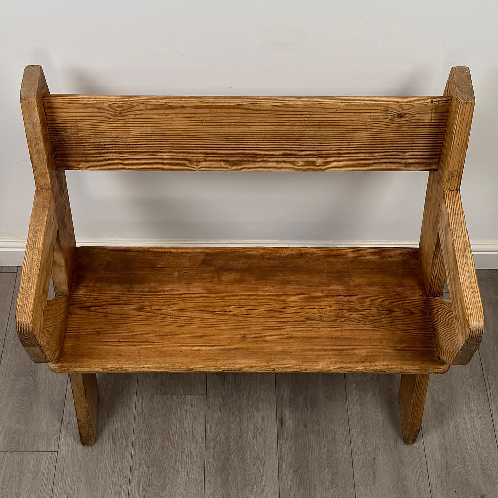 Thumbnail: Antique 19th Century Victorian Bench In Pitch Pine  ( AF-5673 )