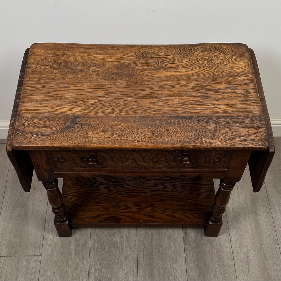 Thumbnail: Antique 20th Century Edwardian Drop Leaf Side Table In Oak ( AF-5649 )