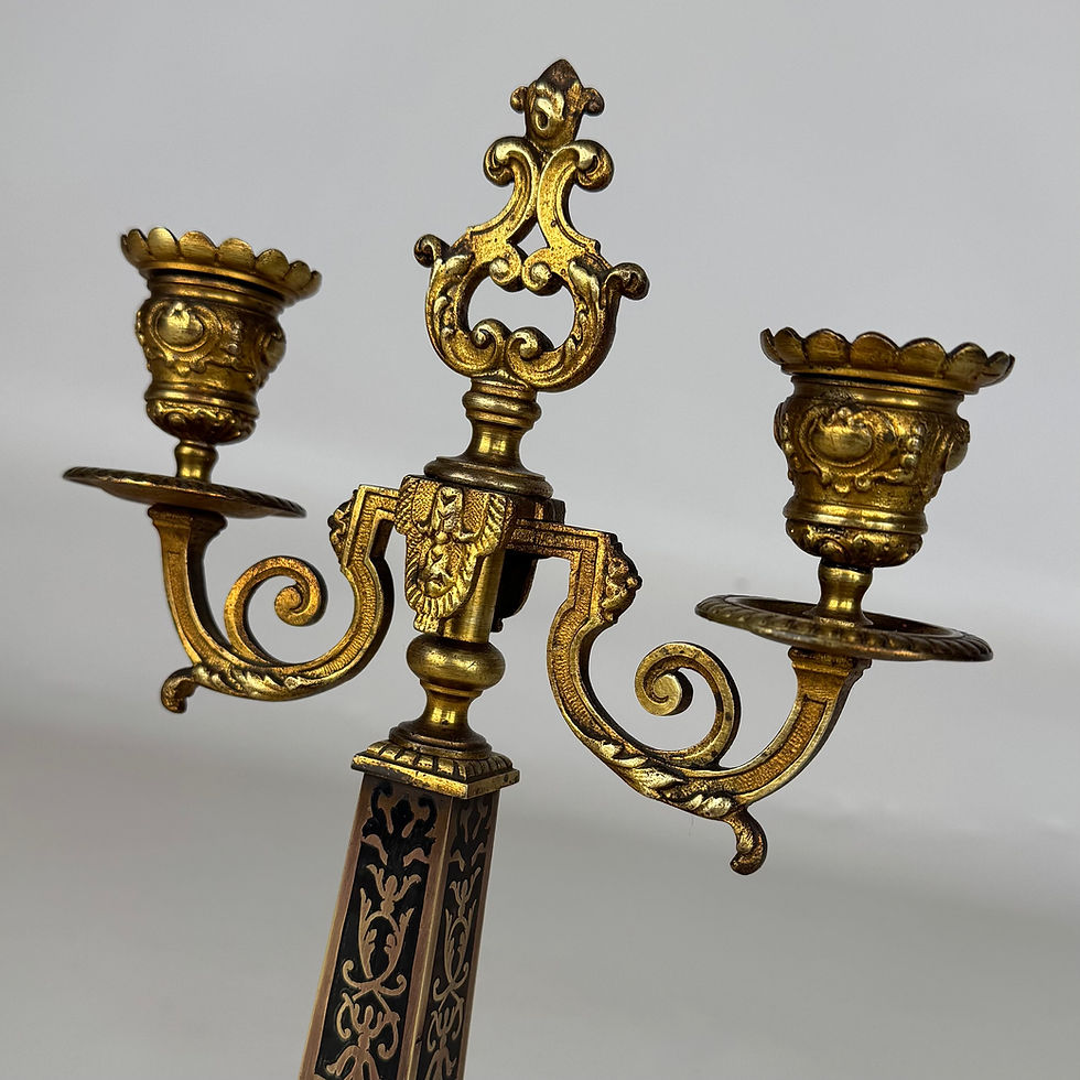 Thumbnail: Antique 19th Century French Pair Of Brass Candelabra ( AF-5345 )