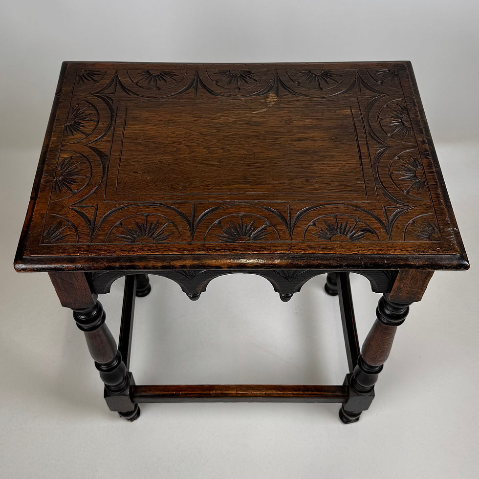 Thumbnail: Antique 19th Century Victorian Carved Oak Side Table ( AF-5290 )
