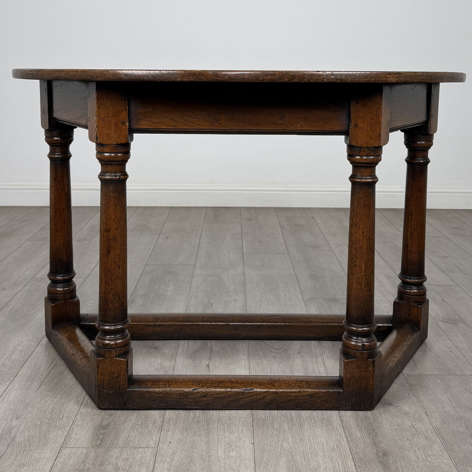 Antique Georgian Style Oak Side Table | Demi Lune | AF-6632