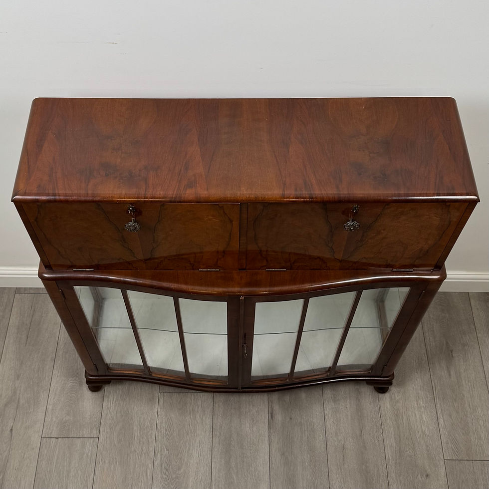 Thumbnail: Antique 20th Century Fitted Cabinet In Figured Walnut ( AF-6159 )