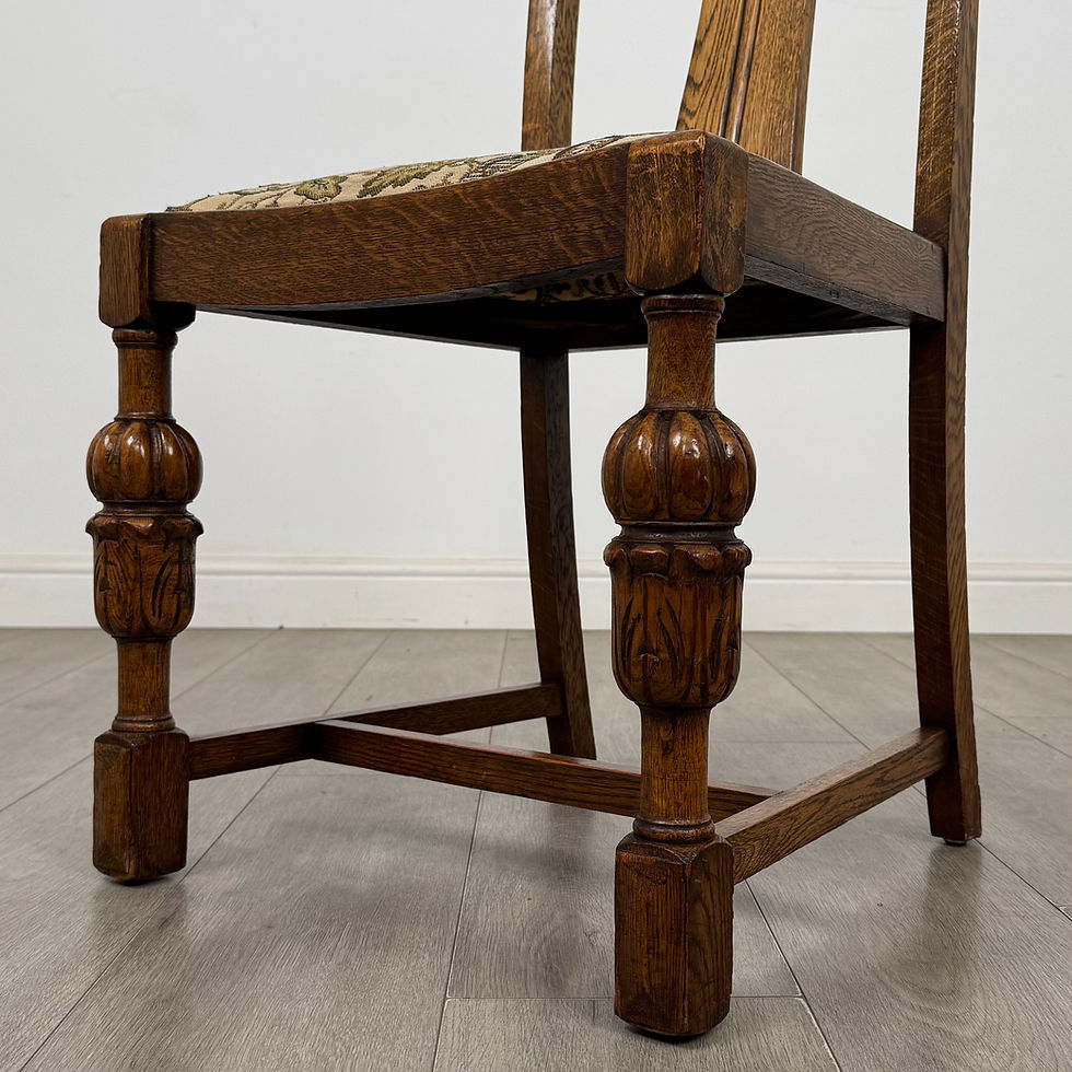 Thumbnail: Antique 20th Century Edwardian Set Of 4 Oak Dining Chairs ( AF-5703 )