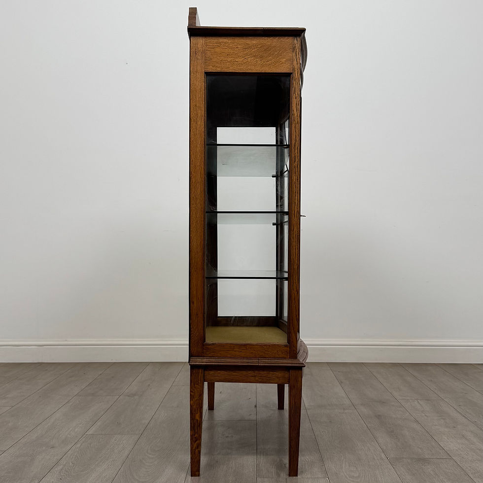 Thumbnail: Antique 20th Century Edwardian Display Cabinet In Oak ( AF-5994 )