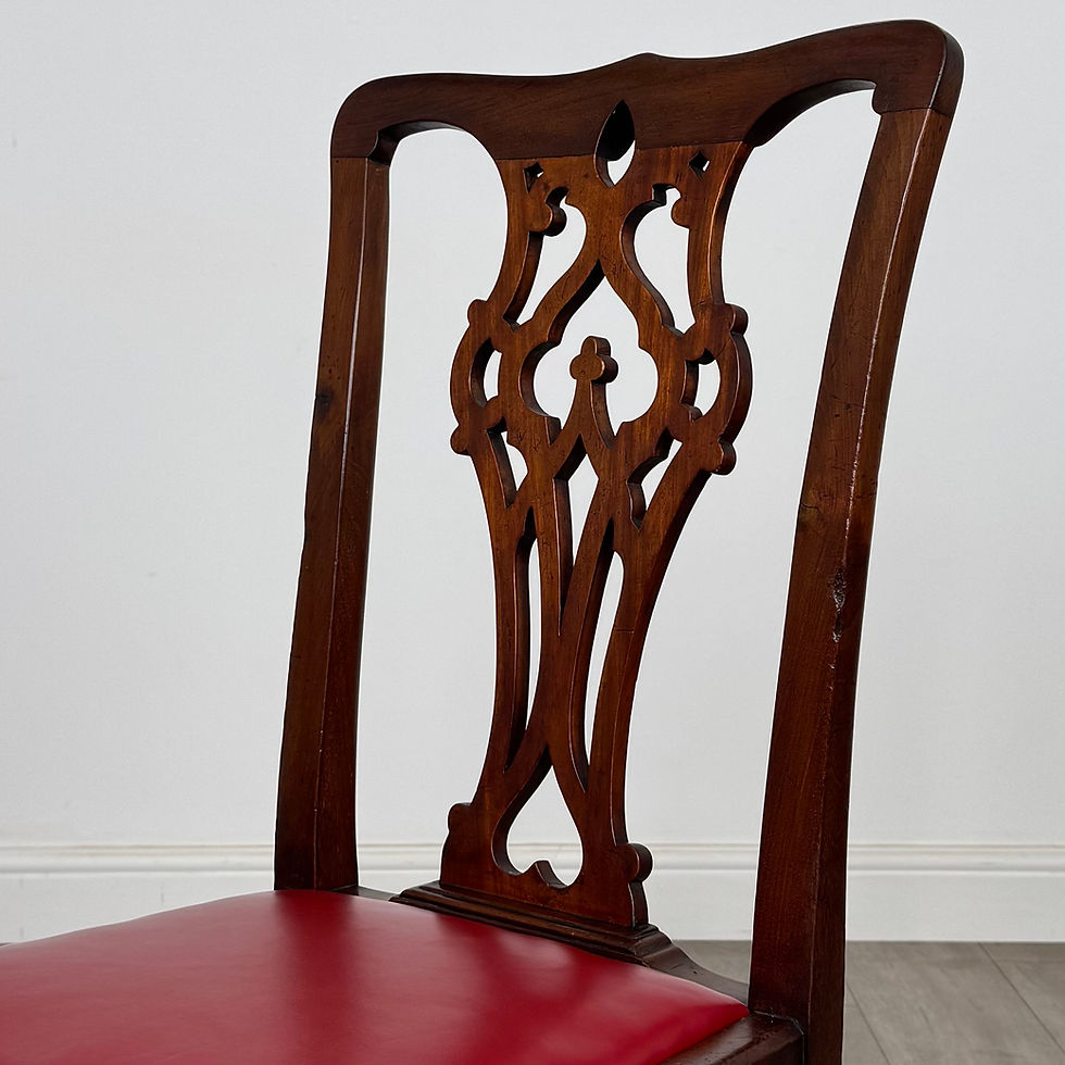 Thumbnail: Antique 19th Century Set Of 8 Chippendale Style Dining Chairs ( AF-5374 )