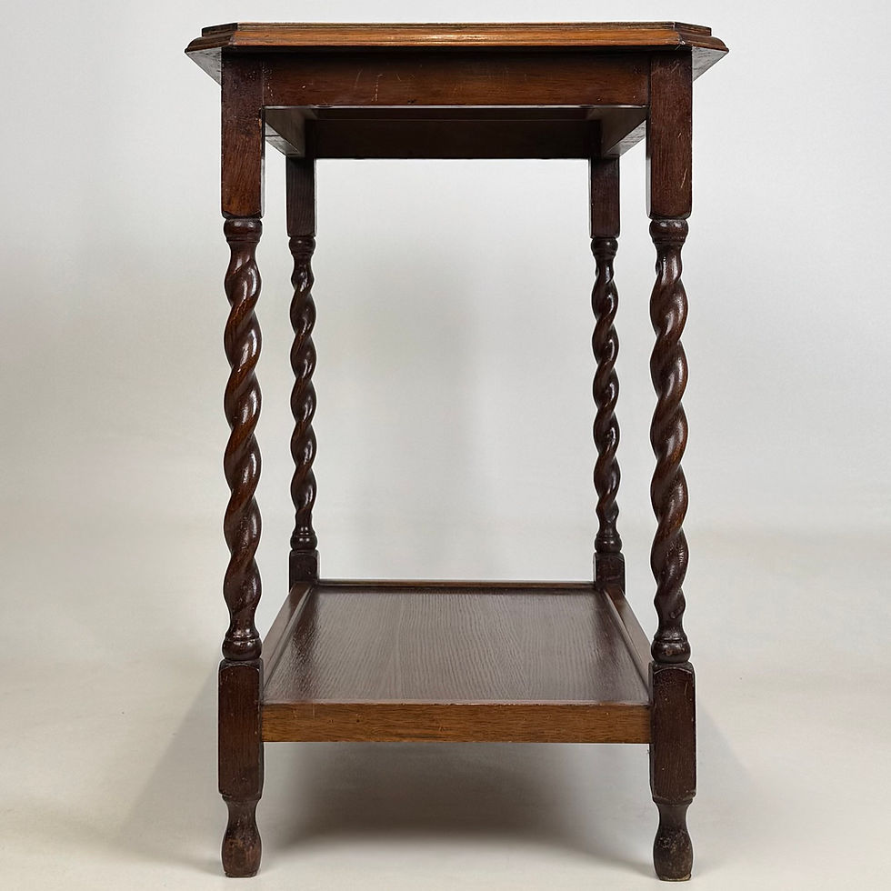 Thumbnail: Antique 20th Century Barley Twist Side Table In Golden Oak ( AF-5726 )