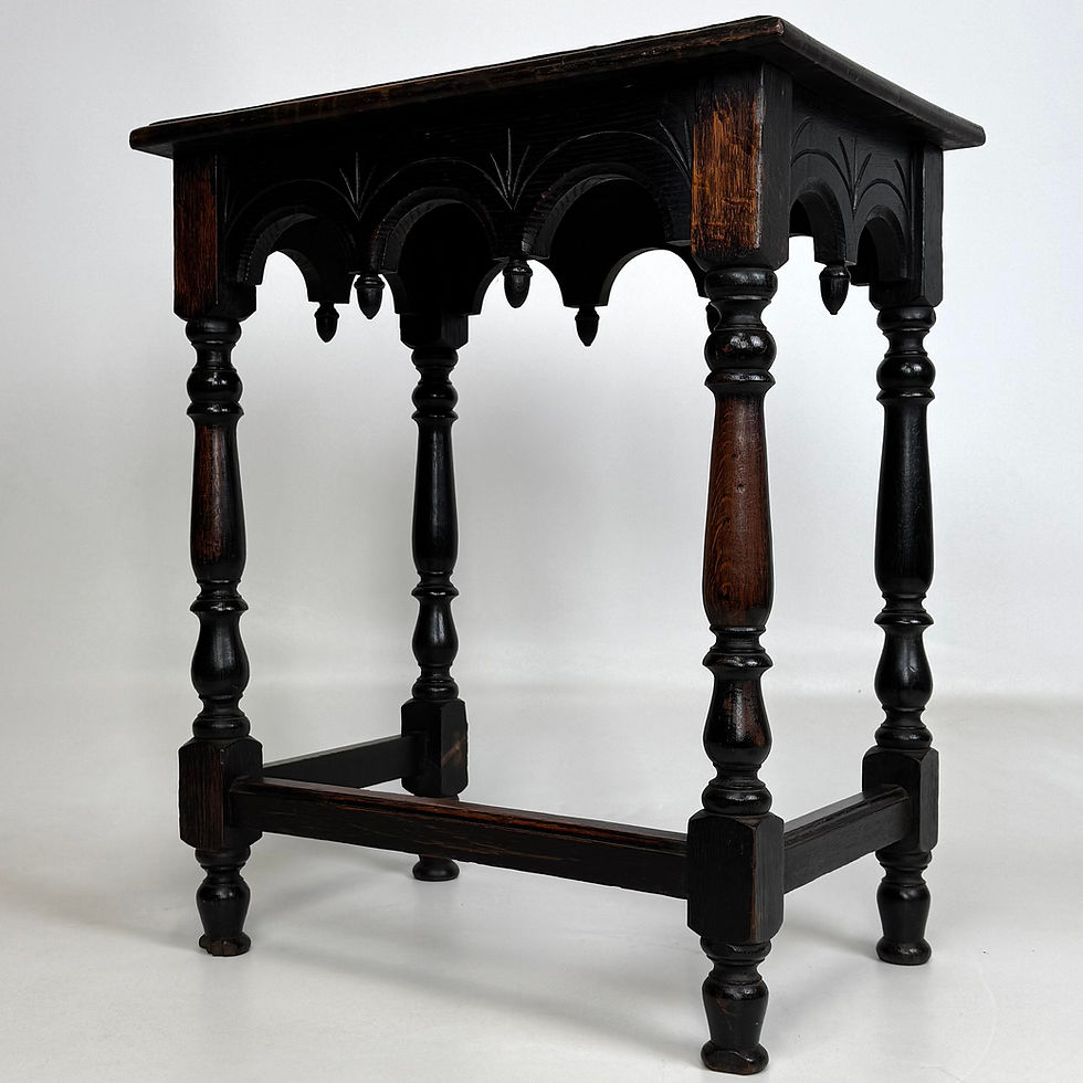 Thumbnail: Antique 19th Century Victorian Carved Oak Side Table ( AF-5290 )