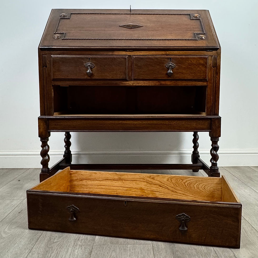 Thumbnail: Antique 20th Century Jacobean Style Bureau In Oak ( REF AF-5180 )