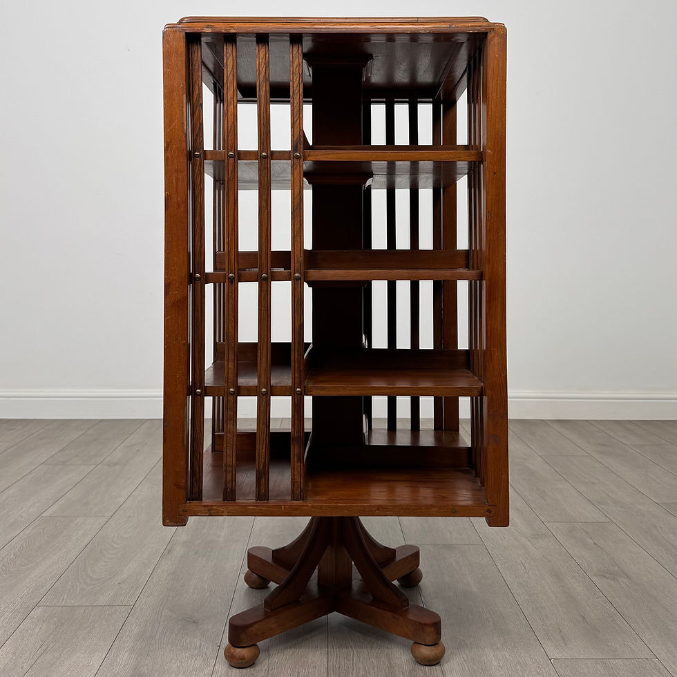 Thumbnail: Antique 20th Century Edwardian Revolving Bookcase In Oak ( AF-6149 )