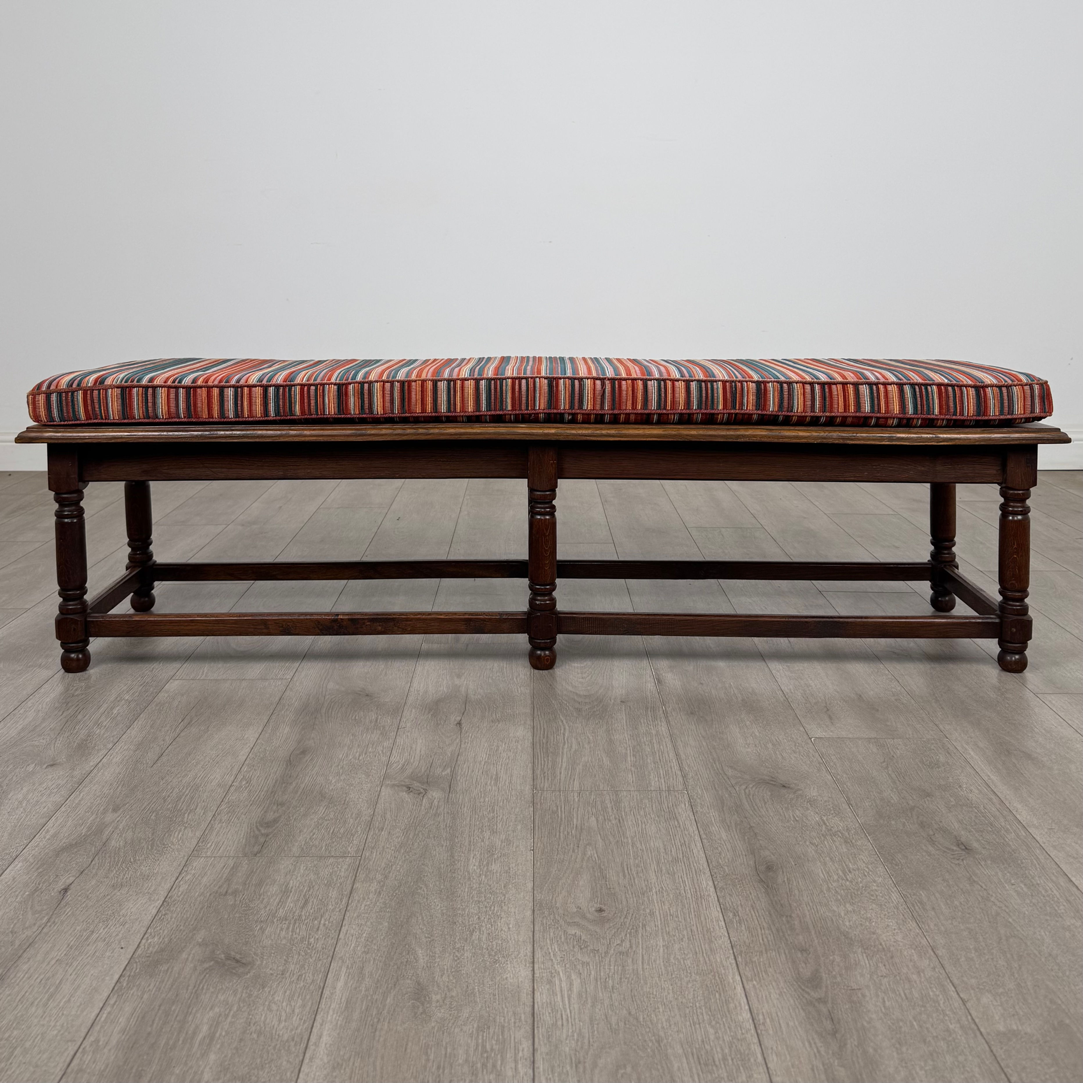 Antique 20th Century Good Quality Bench In Oak ( AF-5975 )