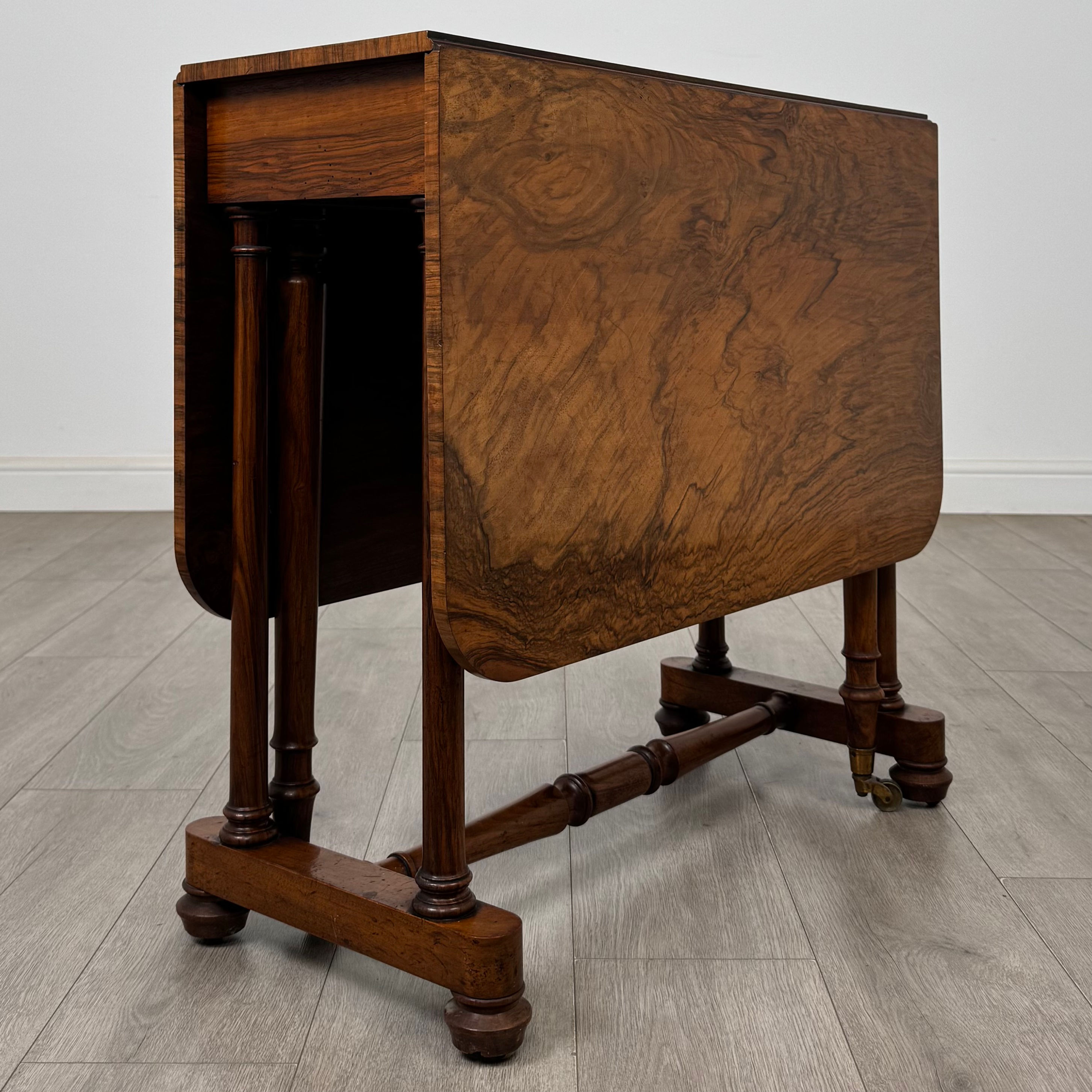 Antique 19th Century Victorian Sutherland Table In Burr Walnut ( AF-5781 )