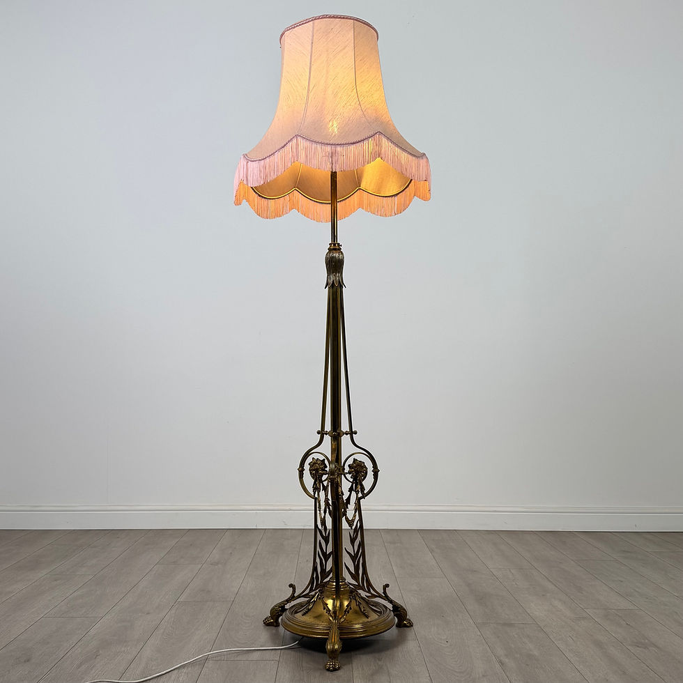 Thumbnail: Antique 19th Century Decorative Brass Floor Standing Lamp ( AF-5282 )