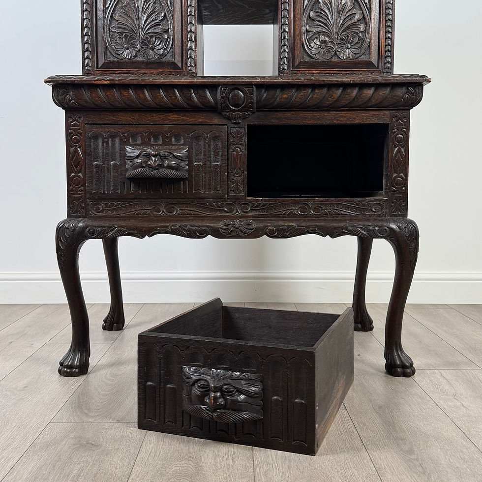 Thumbnail: Antique 19th Century Heavily Carved Oak Cabinet ( REF AF-4104 )