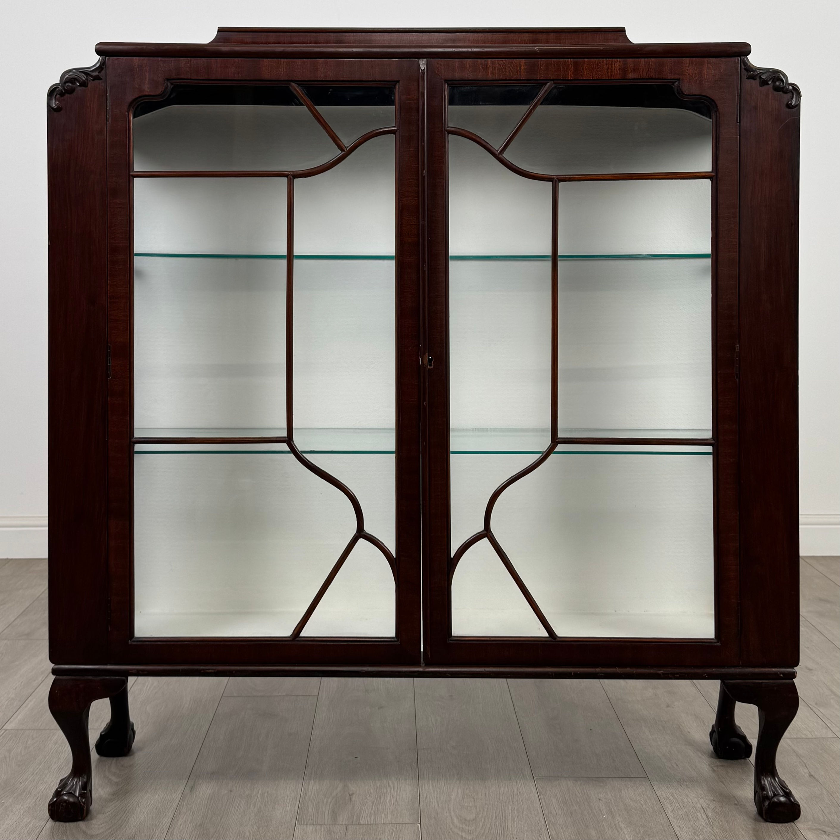 Antique 20th Century Edwardian Display Cabinet In Mahogany  ( AF-5694 )