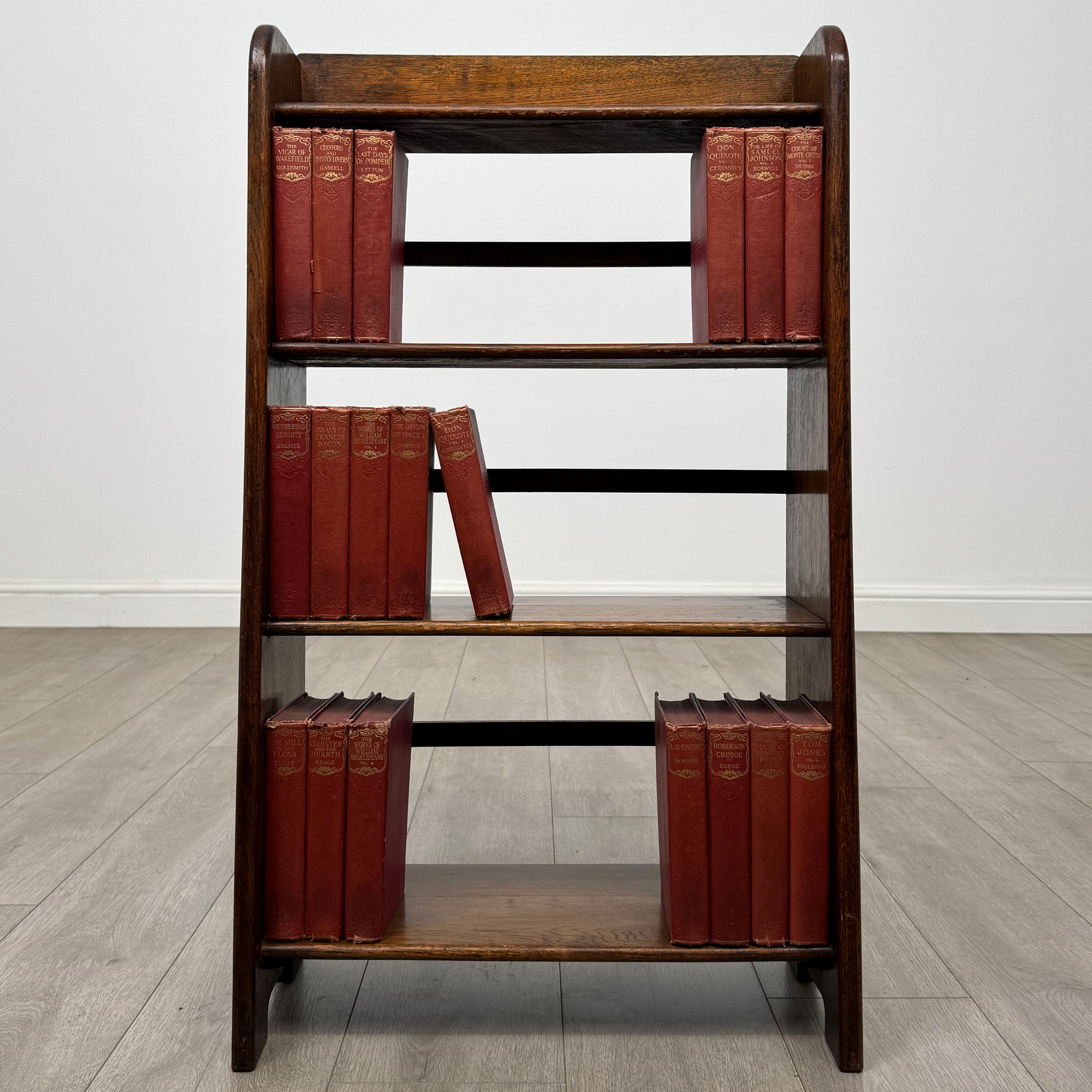 Antique 20th Century Good Quality Open Bookcase In Oak ( AF-5889 )