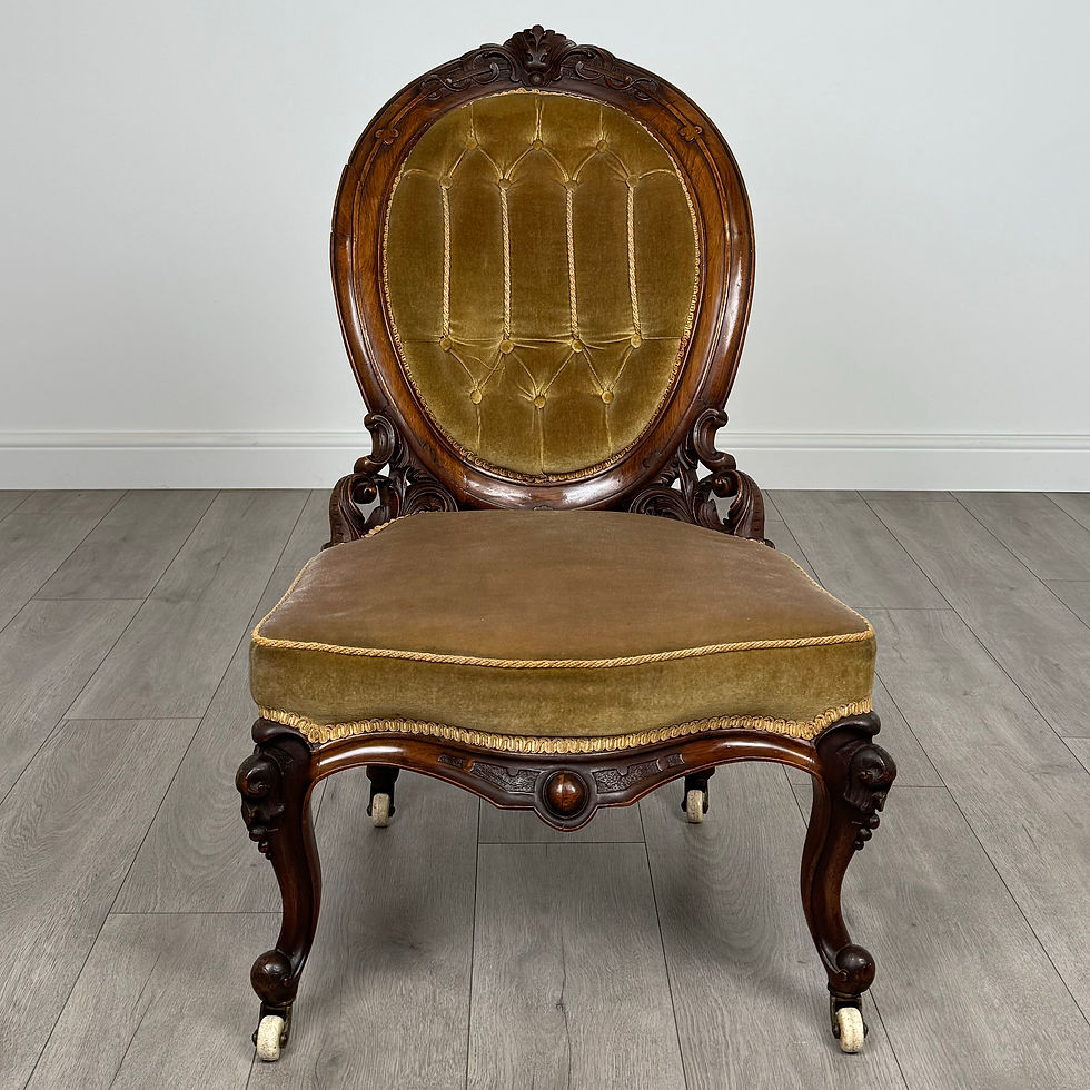 Thumbnail: Antique 19th Century Nursing Chair / Armchair In Walnut ( REF AF-3729 )