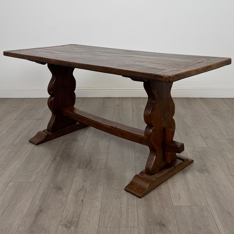 Thumbnail: Antique 18th Century Dining Table With 6 Dining Chairs In Oak ( AF-5307 )