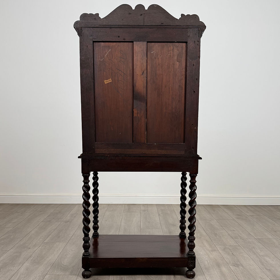 Thumbnail: Antique 19th Century Fine Quality Small Carved Oak Cabinet ( REF AF-4905 )