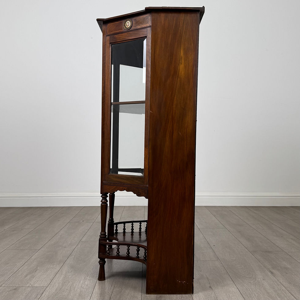 Thumbnail: Antique 20th Century Glazed Display Cabinet In Walnut ( AF-6194 )