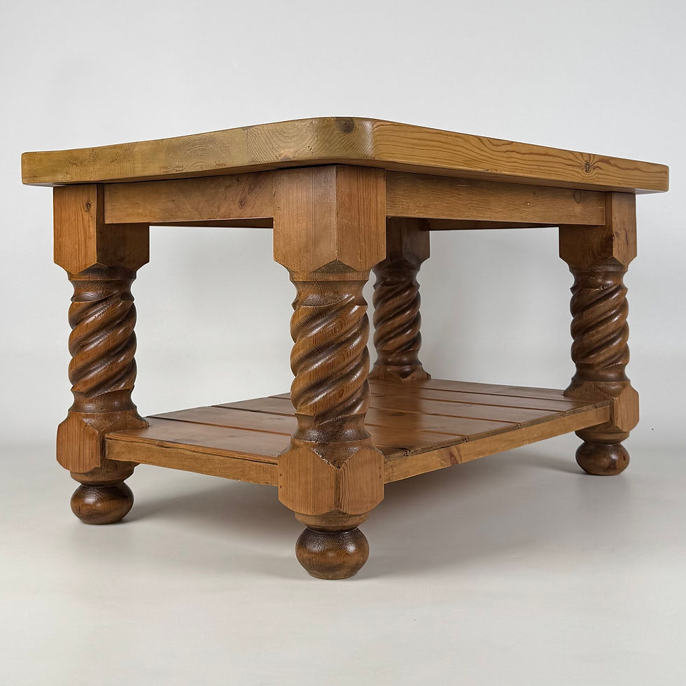 Thumbnail: Vintage 20th Century Barley Twist Coffee Table In Pine ( REF AF-4073 )