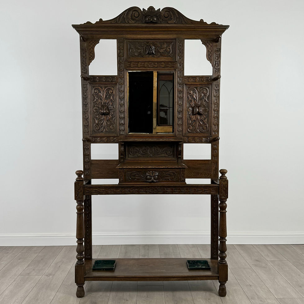 Antique 19th Century Fine Quality Carved Oak Hall Stand ( REF AF-3682 )