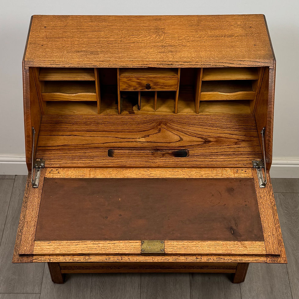 Thumbnail: Antique 20th Century Art Deco Style Golden Oak Bureau ( AF-5497 )