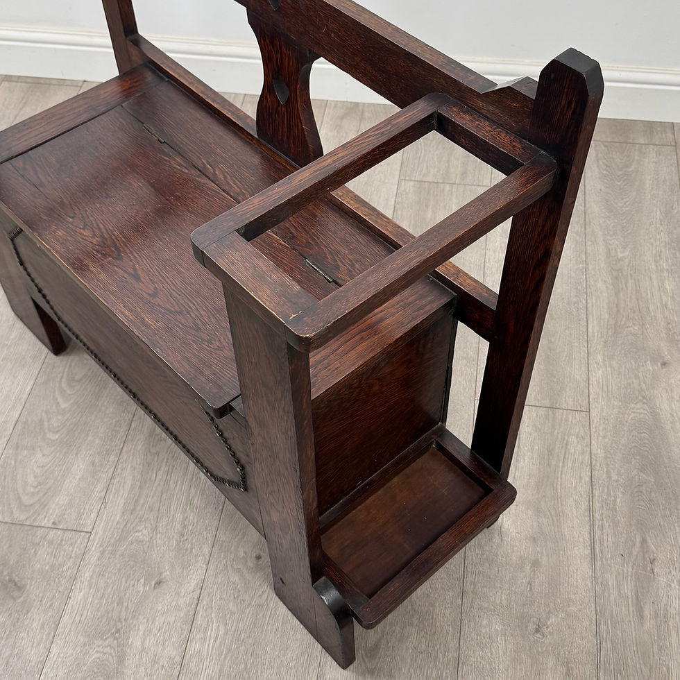Thumbnail: Antique 20th Century Edwardian Hall Seat In Oak ( AF-5504 )
