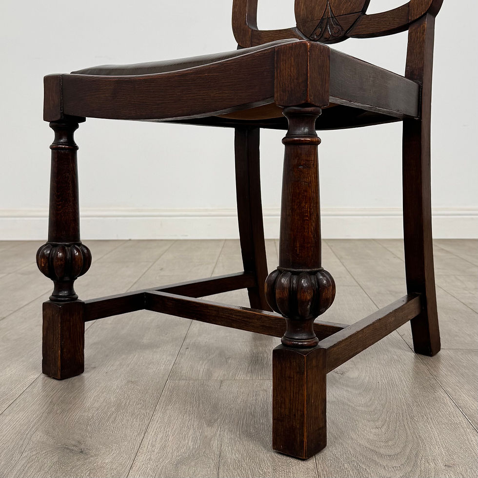 Thumbnail: Antique 20th Century Set Of 4 Edwardian Oak Dining Chairs ( AF-5389 )