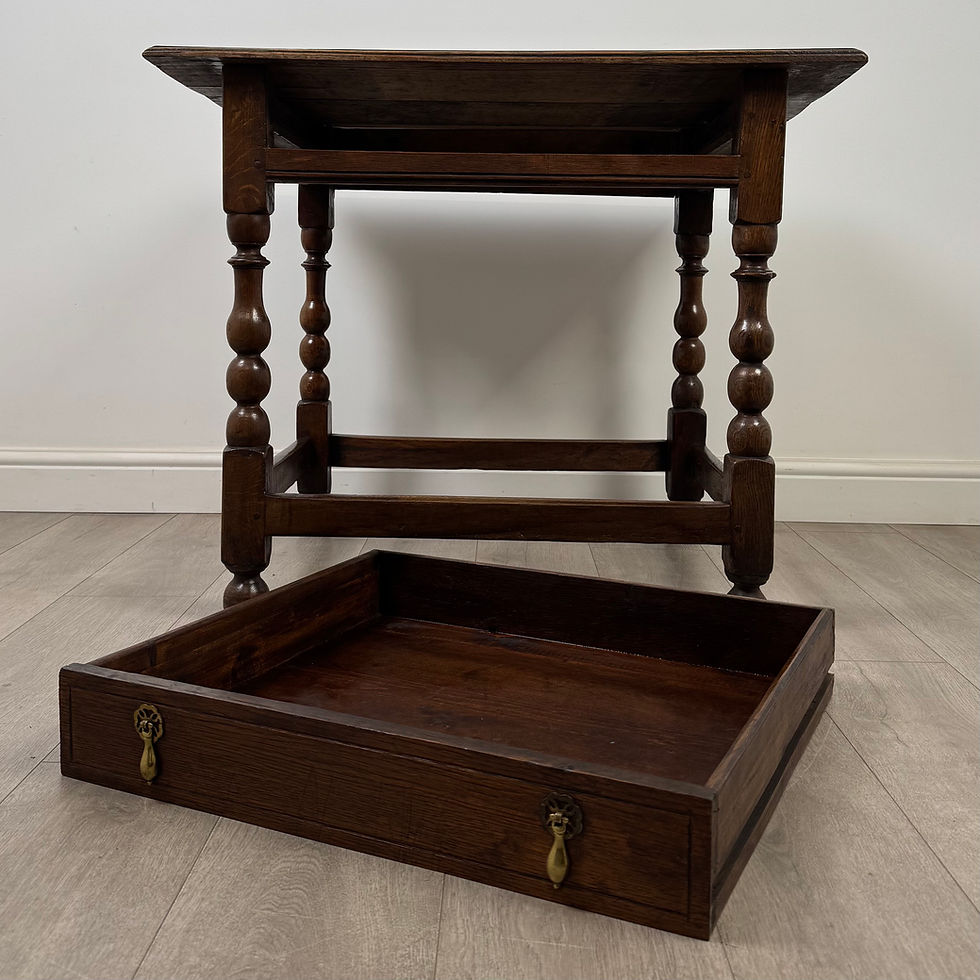 Thumbnail: Antique 18th Century Georgian Bobbin Turned Side Table In Oak ( AF-5234 )
